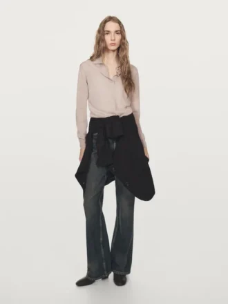 Pullover aus Wollstrick mit Poloshirt-Ausschnitt