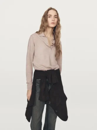 Pullover aus Wollstrick mit Poloshirt-Ausschnitt