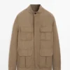 Safari-Jacke aus 100 % Leinen