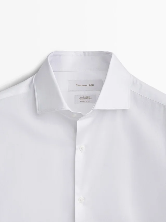 Slim-Fit-Baumwollhemd mit doppelten Manschetten Slim-Fit-Baumwollhemd mit doppelten Manschetten