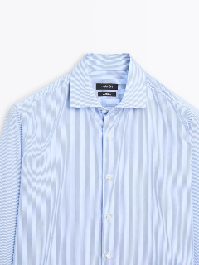 Slim-Fit-Hemd aus gestreiftem Twill Slim-Fit-Hemd aus gestreiftem Twill