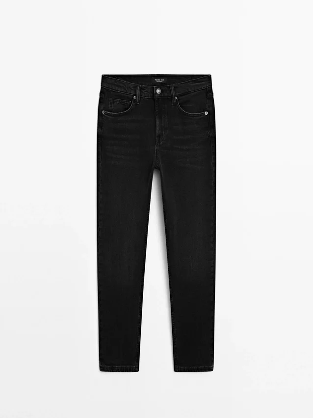 Slim-Fit-Jeans mit mittlerer Leibhöhe und verkürztem Bein Slim-Fit-Jeans mit mittlerer Leibhöhe und verkürztem Bein