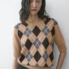 Strickpullover aus Baumwolle mit Argyle-Muster