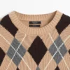 Strickpullover aus Baumwolle mit Argyle-Muster