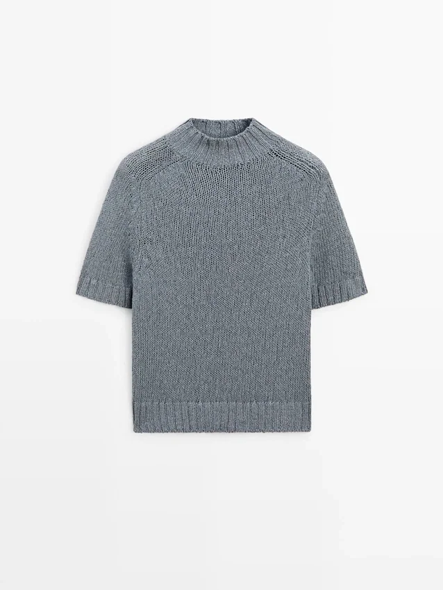 Strickpullover aus Baumwollmischung mit Rollkragen Strickpullover aus Baumwollmischung mit Rollkragen