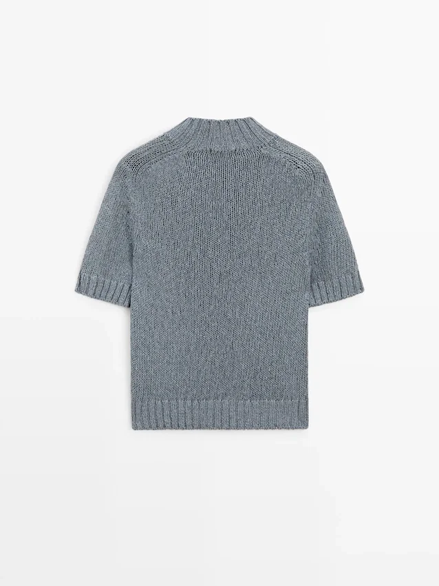 Strickpullover aus Baumwollmischung mit Rollkragen Strickpullover aus Baumwollmischung mit Rollkragen