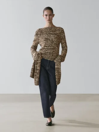 Strickpullover aus Mouline-Baumwollmischung