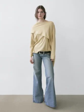 Strickpullover mit Schals-Detail