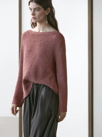 Strickpullover mit U-Boot-Ausschnitt