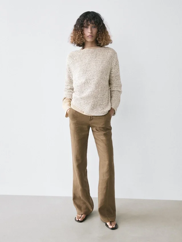 Strickpullover mit U-Boot-Ausschnitt Strickpullover mit U-Boot-Ausschnitt