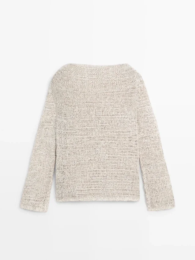 Strickpullover mit U-Boot-Ausschnitt Strickpullover mit U-Boot-Ausschnitt