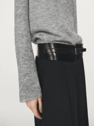 Strickpullover mit Wasserfallausschnitt