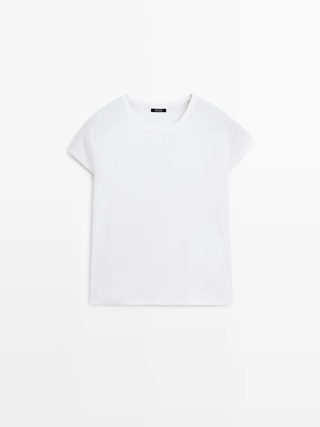 T-Shirt aus 100 % merzerisierter Baumwolle mit kurzen Ärmeln T-Shirt aus 100 % merzerisierter Baumwolle mit kurzen Ärmeln