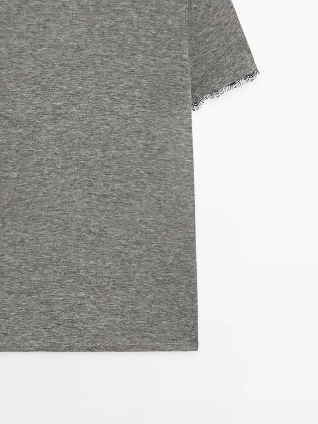 T-Shirt aus Wollmischung mit Spitzendetail T-Shirt aus Wollmischung mit Spitzendetail