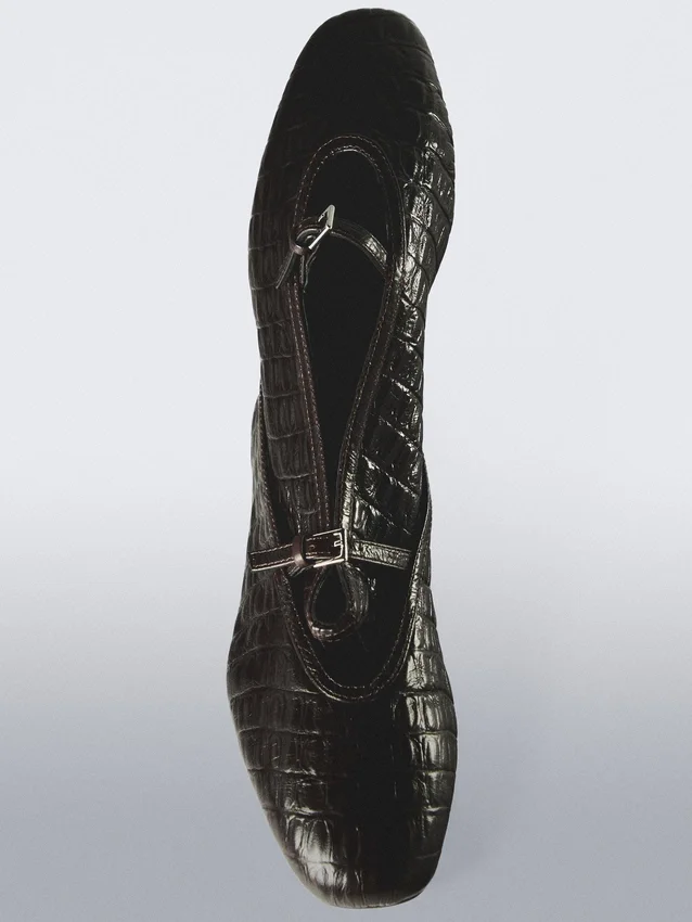 Weiche Ballerinas aus Kunstkrokodilleder Weiche Ballerinas aus Kunstkrokodilleder