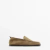 Weiche Leder-Loafer mit gerafftem Detail Weiche Leder-Loafer mit gerafftem Detail