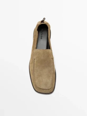 Weiche Leder-Loafer mit gerafftem Detail
