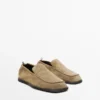 Weiche Leder-Loafer mit gerafftem Detail Weiche Leder-Loafer mit gerafftem Detail