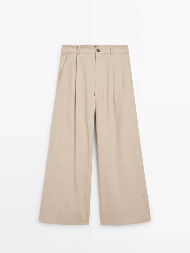 Weit geschnittene Hose mit hoher Taille Weit geschnittene Hose mit hoher Taille