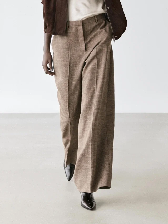 Weithalseige, voluminöse Hose aus Wollmischung Weithalseige, voluminöse Hose aus Wollmischung