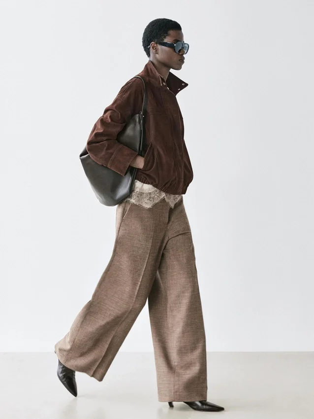 Weithalseige, voluminöse Hose aus Wollmischung Weithalseige, voluminöse Hose aus Wollmischung