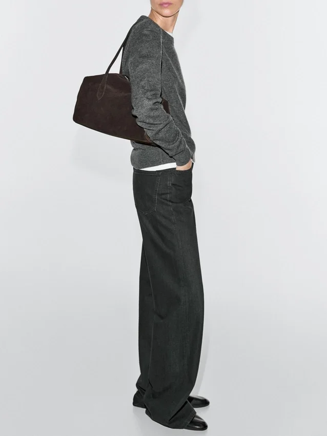 West-Umhängetasche aus Spaltleder West-Umhängetasche aus Spaltleder