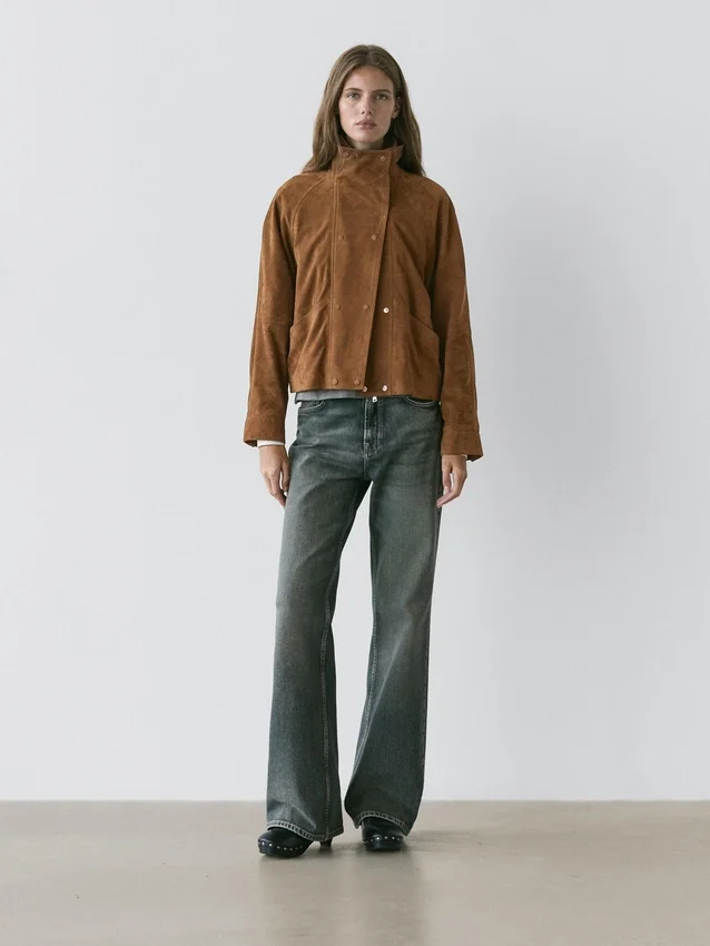 Wildlederjacke mit Knöpfen Wildlederjacke mit Knöpfen