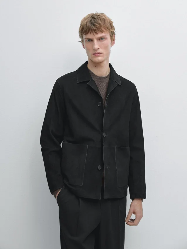 Wildlederjacke mit Taschen Wildlederjacke mit Taschen