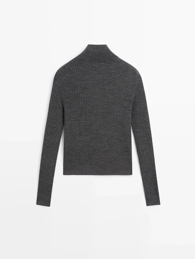 Woll-Cardigan mit Reißverschluss Woll-Cardigan mit Reißverschluss