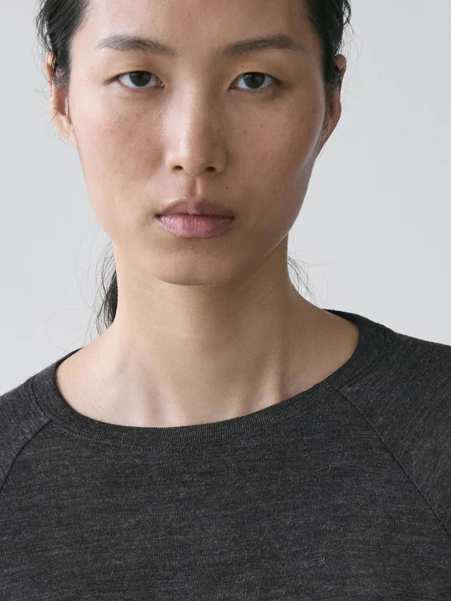 Woll-T-Shirt mit Raglanärmeln Woll-T-Shirt mit Raglanärmeln